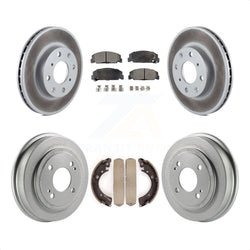 Front Rear Coated Disc Brake Rotors Semi-Metallic Pads And Drum Kit For Honda Civic KGF-102370