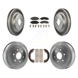 Front Rear Coated Disc Brake Rotors Semi-Metallic Pads And Drum Kit For Chevrolet Silverado 1500 GMC Sierra KGF-102392