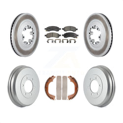 Front Rear Coated Disc Brake Rotors Semi-Metallic Pads And Drum Kit For Chevrolet Colorado GMC Canyon KGF-102406