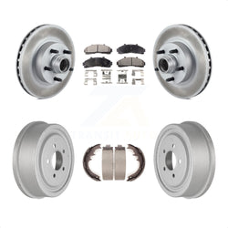 Front Rear Coated Disc Brake Rotors Hub Assembly Semi-Metallic Pads And Drum Kit For Ford Ranger With 10" Diameter KGF-102416