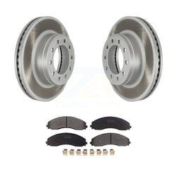 Front Coated Disc Brake Rotors And Semi-Metallic Pads Kit For Ford F-450 Super Duty F-550 KGF-102433