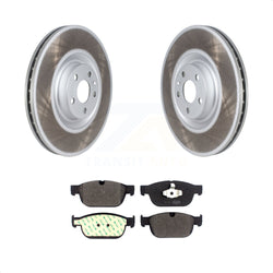 Front Coated Disc Brake Rotors And Semi-Metallic Pads Kit For 2016-2019 Volvo XC90 With 366mm Diameter Rotor KGF-102439