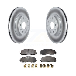 Front Coated Disc Brake Rotors And Semi-Metallic Pads Kit For 2018-2022 Jeep Wrangler Without Heavy Duty Brakes Code BRY KGF-102450