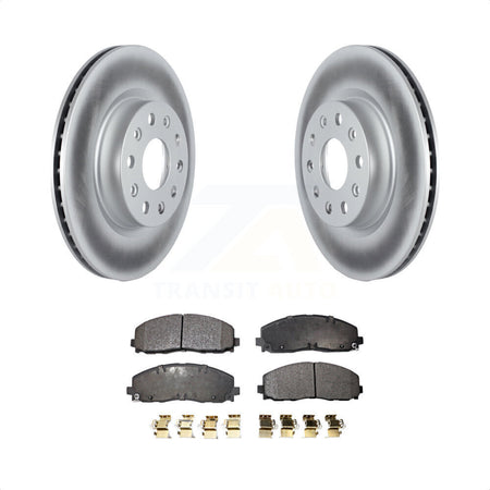 Front Coated Disc Brake Rotors And Semi-Metallic Pads Kit For 2018-2022 Jeep Wrangler Without Heavy Duty Brakes Code BRY KGF-102450 by Transit Auto