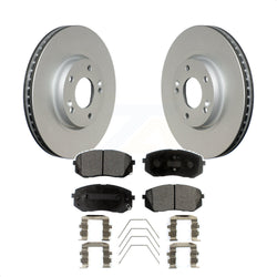Front Coated Disc Brake Rotors And Semi-Metallic Pads Kit For 2017-2019 Kia Soul EV KGF-102454