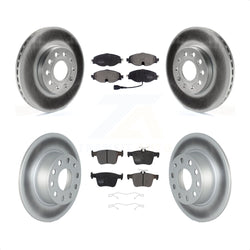Front Rear Coated Disc Brake Rotors And Semi-Metallic Pads Kit For Volkswagen Jetta Taos KGF-102471
