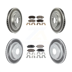 Front Rear Coated Disc Brake Rotors And Semi-Metallic Pads Kit For 2017 Nissan LEAF With Electric Parking KGF-102477