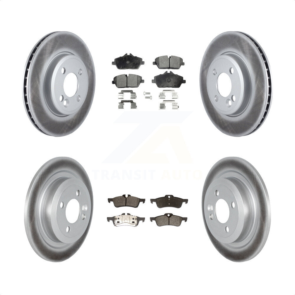 Front Rear Coated Disc Brake Rotors And Semi-Metallic Pads Kit For 2007-2008 Mini Cooper Convertible With 280mm Diameter Rotor KGF-102484 by Transit Auto