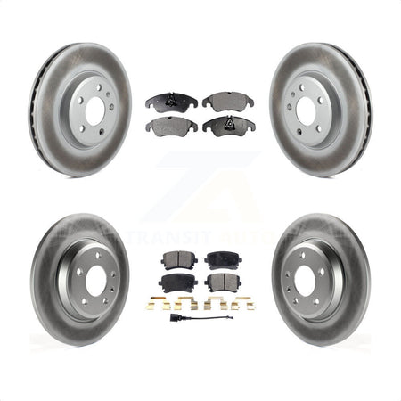 Front Rear Coated Disc Brake Rotors And Semi-Metallic Pads Kit For 2013 Audi A4 allroad KGF-102486 by Transit Auto