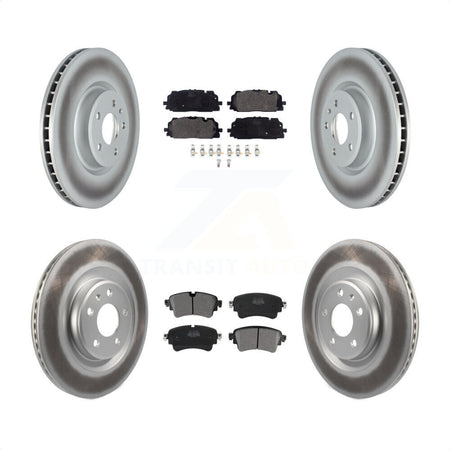 Front Rear Coated Disc Brake Rotors And Semi-Metallic Pads Kit For Audi S5 S4 Sportback KGF-102504 by Transit Auto