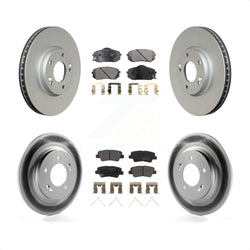Front Rear Coated Disc Brake Rotors And Semi-Metallic Pads Kit For 2016 Kia Soul EV From Chassis VIN #160921 KGF-102506
