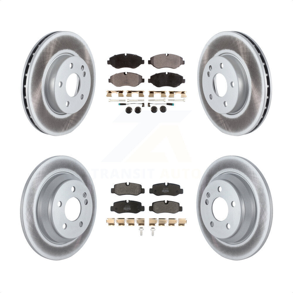 Front Rear Coated Disc Brake Rotors And Semi-Metallic Pads Kit For 2016-2020 Mercedes-Benz Metris KGF-102508 by Transit Auto