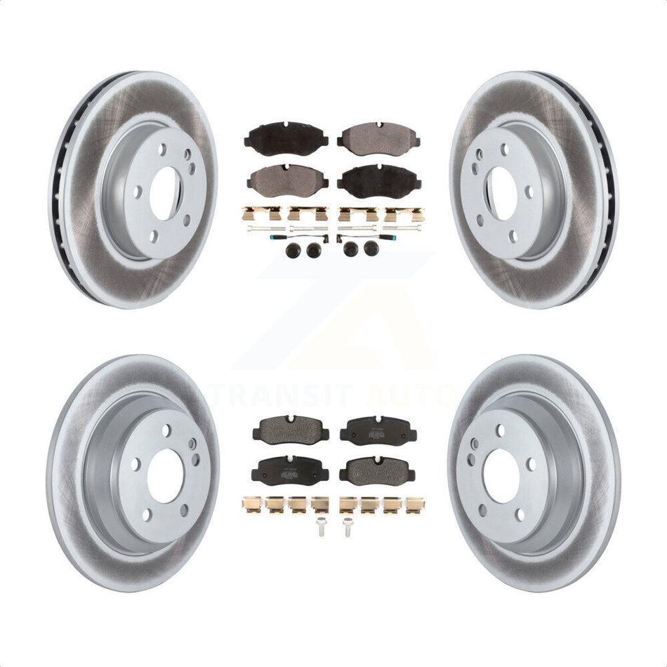 Front Rear Coated Disc Brake Rotors And Semi-Metallic Pads Kit For 2016-2020 Mercedes-Benz Metris KGF-102508 by Transit Auto