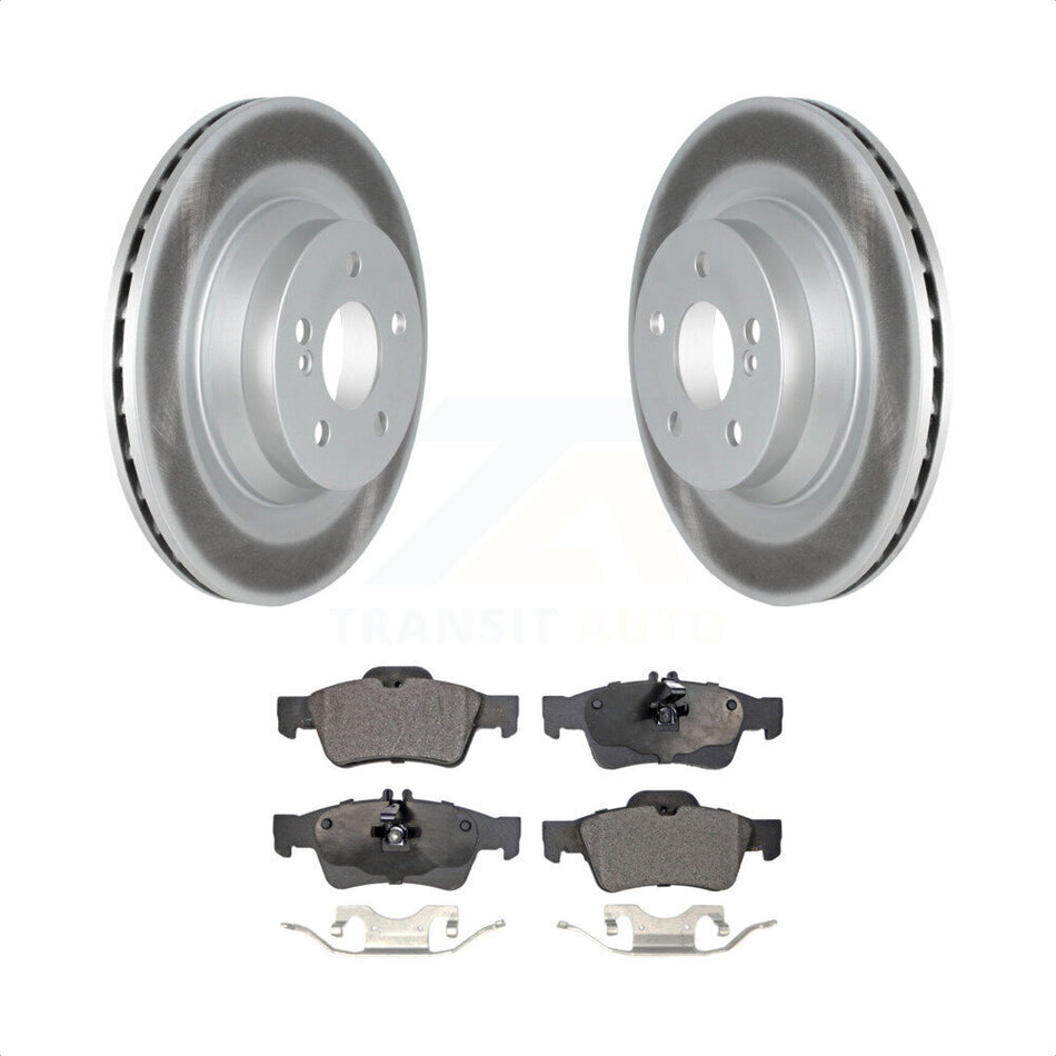 Rear Coated Disc Brake Rotors And Semi-Metallic Pads Kit For Mercedes-Benz CLS550 E550 KGF-102522 by Transit Auto