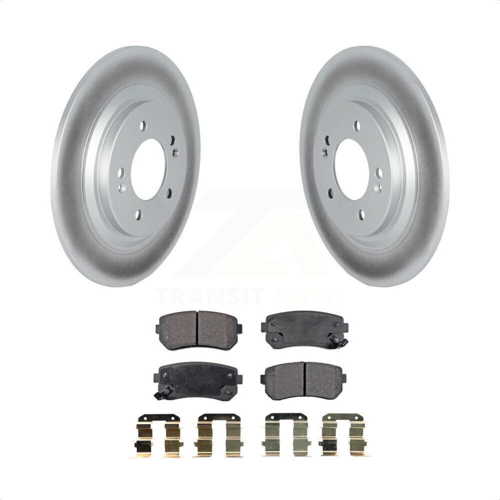 Rear Coated Disc Brake Rotors And Semi-Metallic Pads Kit For 2017 Kia Cadenza Limited Technology With Manual Parking KGF-102529 by Transit Auto