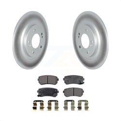 Rear Coated Disc Brake Rotors And Semi-Metallic Pads Kit For 2017 Kia Cadenza Limited Technology With Manual Parking KGF-102529