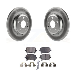Rear Coated Disc Brake Rotors And Semi-Metallic Pads Kit For 2009 Audi A4 Quattro Convertible With 300mm Diameter Rotor KGF-102541