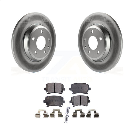 Rear Coated Disc Brake Rotors And Semi-Metallic Pads Kit For 2009 Audi A4 Quattro Convertible With 300mm Diameter Rotor KGF-102541 by Transit Auto