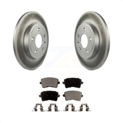 Rear Coated Disc Brake Rotors And Semi-Metallic Pads Kit For 2009 Audi A4 Quattro Sedan Wagon With 288mm Diameter Rotor KGF-102542