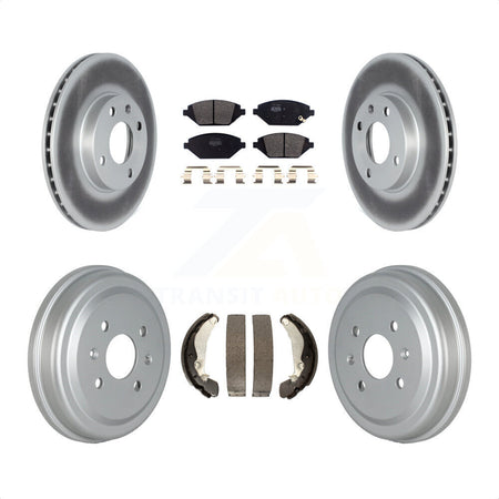 Front Rear Coated Disc Brake Rotors Semi-Metallic Pads And Drum Kit For 2016-2021 Chevrolet Spark KGF-102548 by Transit Auto