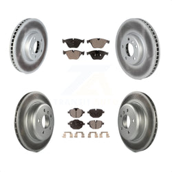 Front Rear Coated Disc Brake Rotors And Semi-Metallic Pads Kit (6Pc) For 2011-2013 BMW 535i With 330mm Diameter Rotor KGF-102550