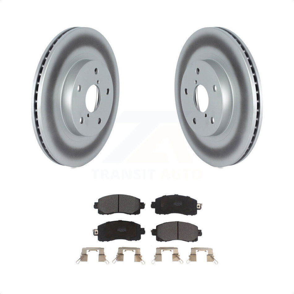 Front Coated Disc Brake Rotors And Semi-Metallic Pads Kit For Subaru Forester KGF-102565 by Transit Auto