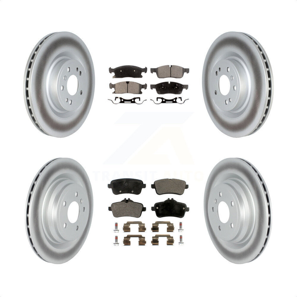 Front Rear Coated Disc Brake Rotors And Semi-Metallic Pads Kit For 2016-2017 Mercedes-Benz GLE400 With AMG Package KGF-102577 by Transit Auto