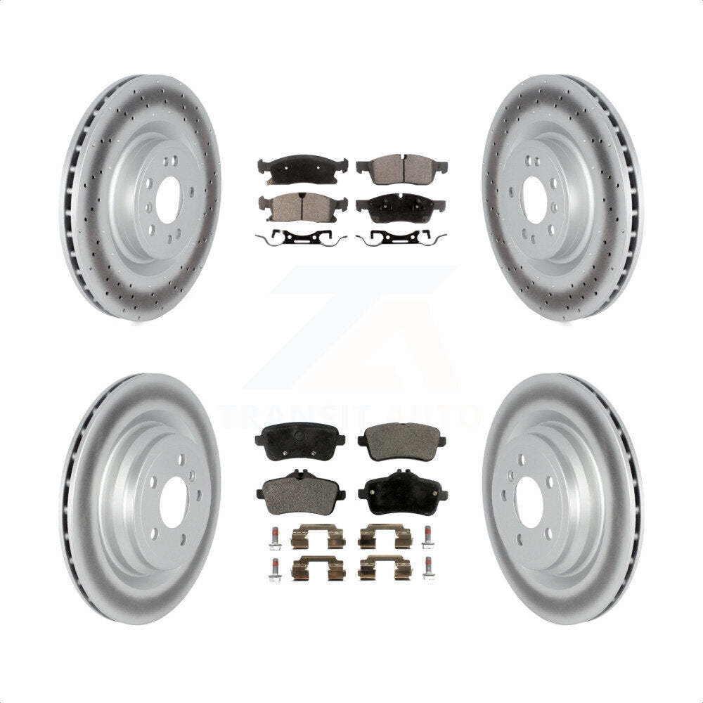 Front Rear Coated Disc Brake Rotors And Semi-Metallic Pads Kit For 2016-2017 Mercedes-Benz GLE400 With AMG Package KGF-102579 by Transit Auto