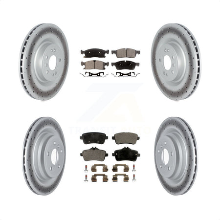 Front Rear Coated Disc Brake Rotors And Semi-Metallic Pads Kit For 2016-2017 Mercedes-Benz GLE400 With AMG Package KGF-102580 by Transit Auto