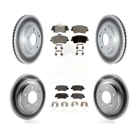 Front Rear Coated Disc Brake Rotors And Semi-Metallic Pads Kit For Kia Niro Hyundai Ioniq KGF-102585 by Transit Auto