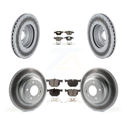 Front Rear Coated Disc Brake Rotors And Semi-Metallic Pads Kit For 2012 BMW 335i Convertible Coupe With Blue Painted Calipers KGF-102587