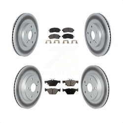 Front Rear Coated Disc Brake Rotors And Semi-Metallic Pads Kit For Subaru Forester KGF-102595