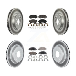 Front Rear Coated Disc Brake Rotors And Semi-Metallic Pads Kit For 2019-2019 Nissan Rogue Sport Qashqai With Manual Parking SL KGF-102636