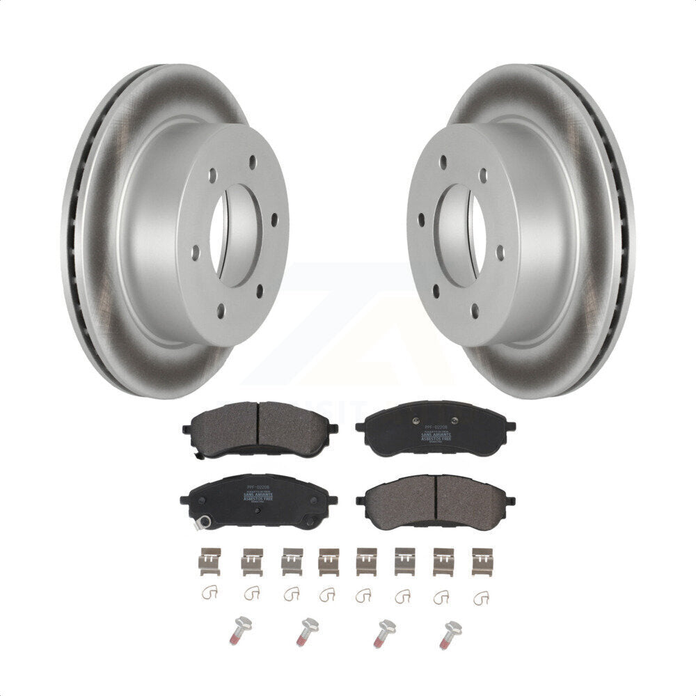 Rear Coated Disc Brake Rotors And Semi-Metallic Pads Kit For 2019-2022 Ford Ranger KGF-102645 by Transit Auto