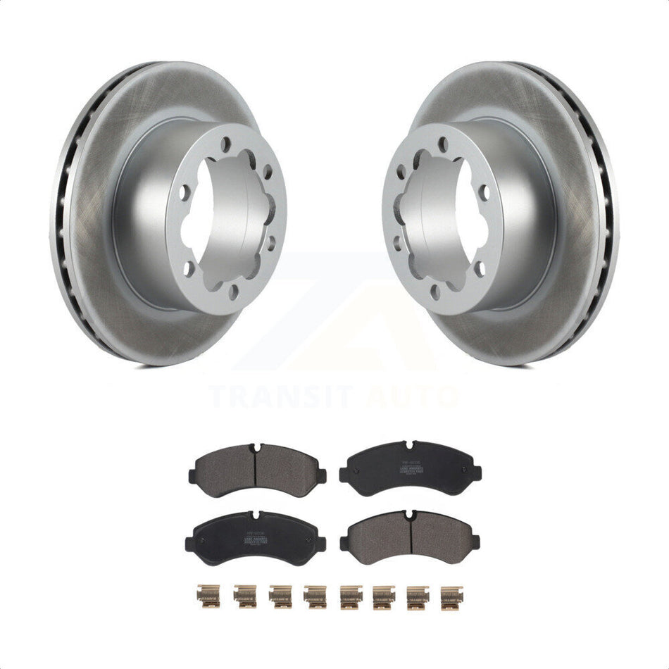 Rear Coated Disc Brake Rotors And Semi-Metallic Pads Kit For Mercedes-Benz Sprinter 3500 3500XD With Dual Wheels KGF-102652 by Transit Auto