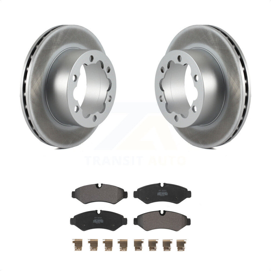 Rear Coated Disc Brake Rotors And Semi-Metallic Pads Kit For Mercedes-Benz Sprinter 3500 Freightliner 2500 3500XD KGF-102653 by Transit Auto