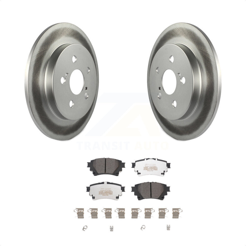 Rear Coated Disc Brake Rotors And Semi-Metallic Pads Kit For 2019 Toyota Corolla 1.8L With Electric Parking KGF-102656 by Transit Auto