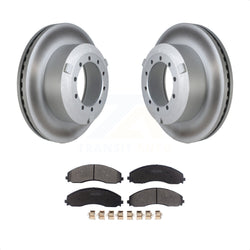 Rear Coated Disc Brake Rotors And Semi-Metallic Pads Kit For Ford F-450 Super Duty F-550 F-600 KGF-102685
