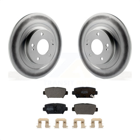 Rear Coated Disc Brake Rotors And Semi-Metallic Pads Kit For Mitsubishi Eclipse Cross With Manual Parking KGF-102687 by Transit Auto