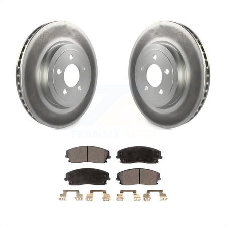 Front Coated Disc Brake Rotors And Semi-Metallic Pads Kit For 2015-2018 Dodge Charger RWD with 3.6L With 345mm Diameter Rotor KGF-102694 by Transit Auto