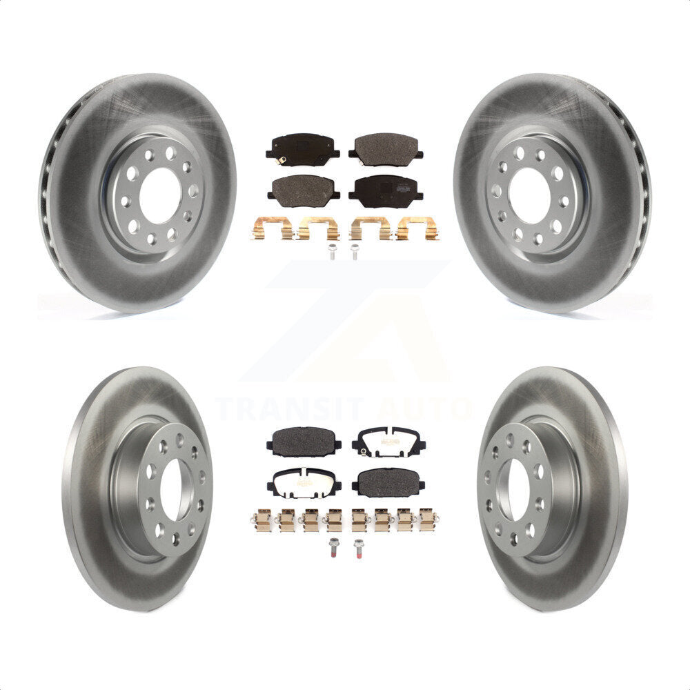 Front Rear Coated Disc Brake Rotors And Semi-Metallic Pads Kit For Jeep Compass KGF-102698 by Transit Auto