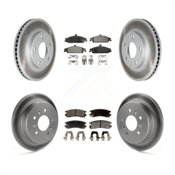 Front Rear Coated Disc Brake Rotors And Semi-Metallic Pads Kit For Pontiac Grand Am Oldsmobile Alero KGF-102699