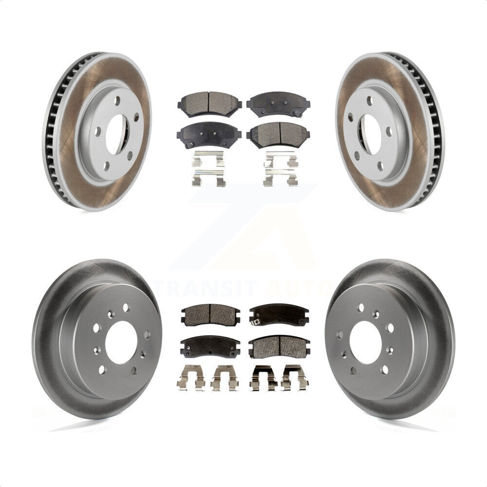 Front Rear Coated Disc Brake Rotors And Semi-Metallic Pads Kit For Buick Century Pontiac Grand Prix Chevrolet Venture Regal Oldsmobile Intrigue KGF-102703 by Transit Auto