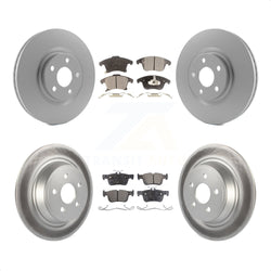 Front Rear Coated Disc Brake Rotors And Semi-Metallic Pads Kit For 2019-2020 Ford Police Responder Hybrid SSV Plug-In KGF-102705