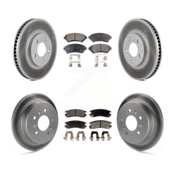 Front Rear Coated Disc Brake Rotors And Semi-Metallic Pads Kit For Chevrolet Impala Monte Carlo Oldsmobile Intrigue KGF-102706