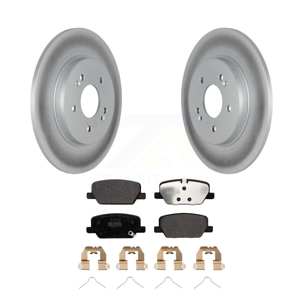 Rear Coated Disc Brake Rotors And Semi-Metallic Pads Kit For Hyundai Santa Fe Kia Telluride Palisade KGF-102712 by Transit Auto