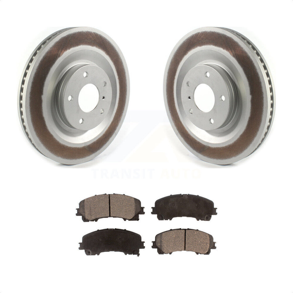 Front Coated Disc Brake Rotors And Semi-Metallic Pads Kit For INFINITI QX50 QX55 KGF-102716 by Transit Auto