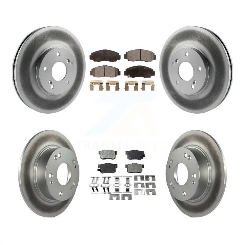 Front Rear Coated Disc Brake Rotors And Semi-Metallic Pads Kit For Honda Accord KGF-102722 by Transit Auto