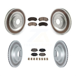 Front Rear Coated Disc Brake Rotors And Semi-Metallic Pads Kit For INFINITI QX50 QX55 KGF-102726