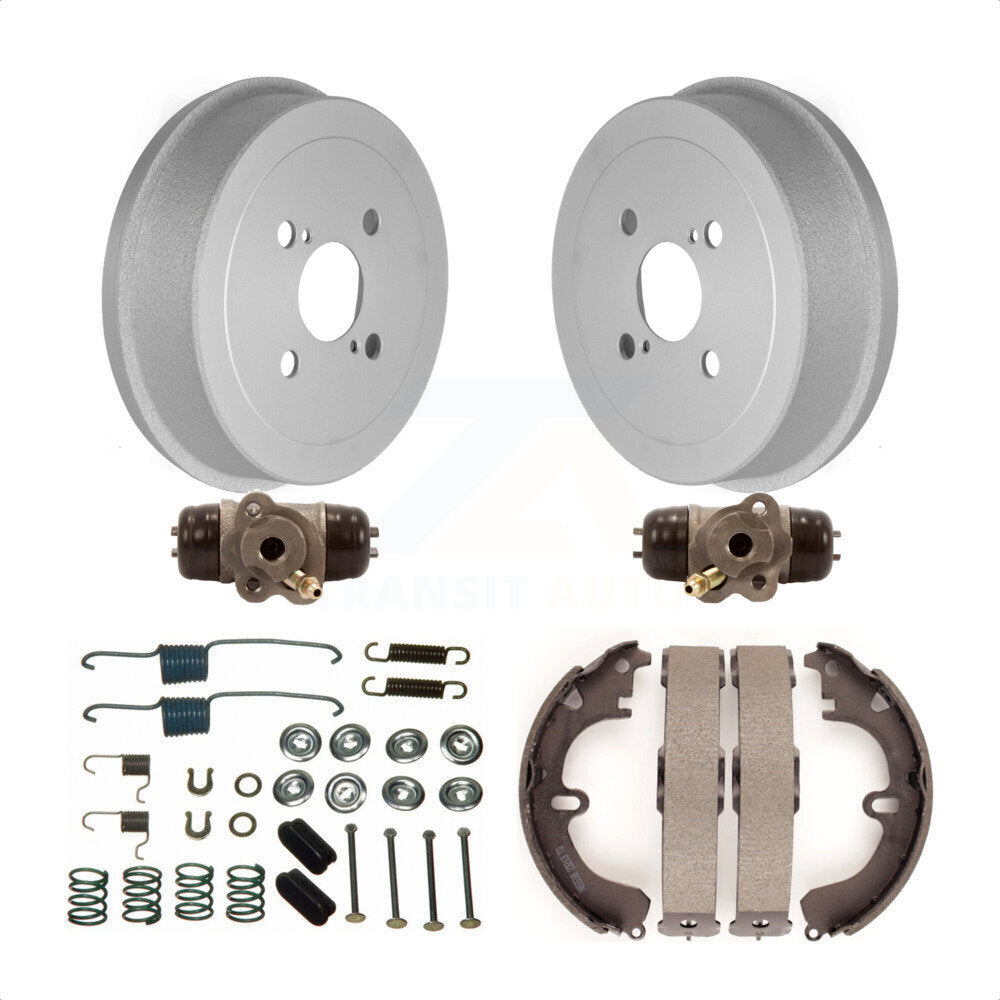 Rear Coated Brake Drum Shoes Spring And Cylinders Kit (6Pc) For Toyota Corolla Non-ABS KGN-100124 by Transit Auto